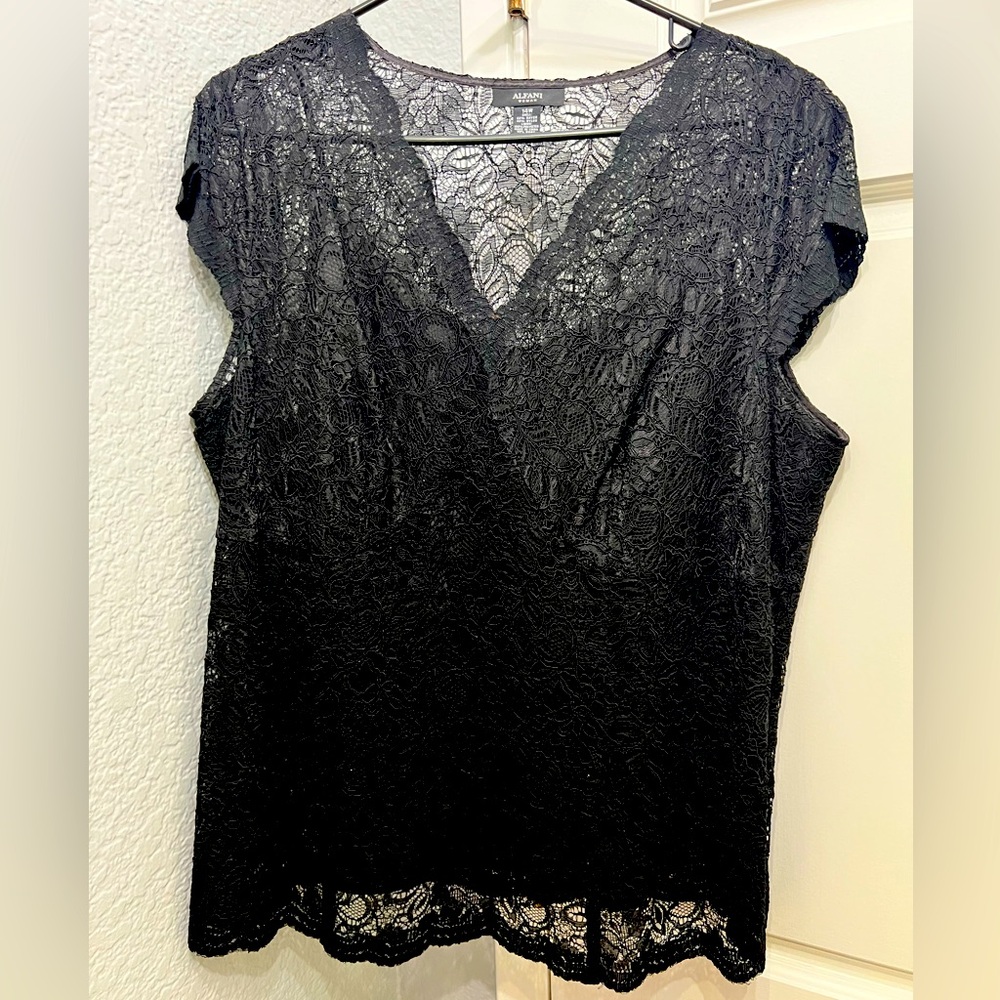 Alfani stunning lace blouse